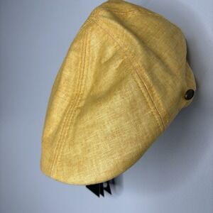 Epoch Hats Men's Linen Flat Ivy Gatsby Summer Newsboy Yellow Gold NWT